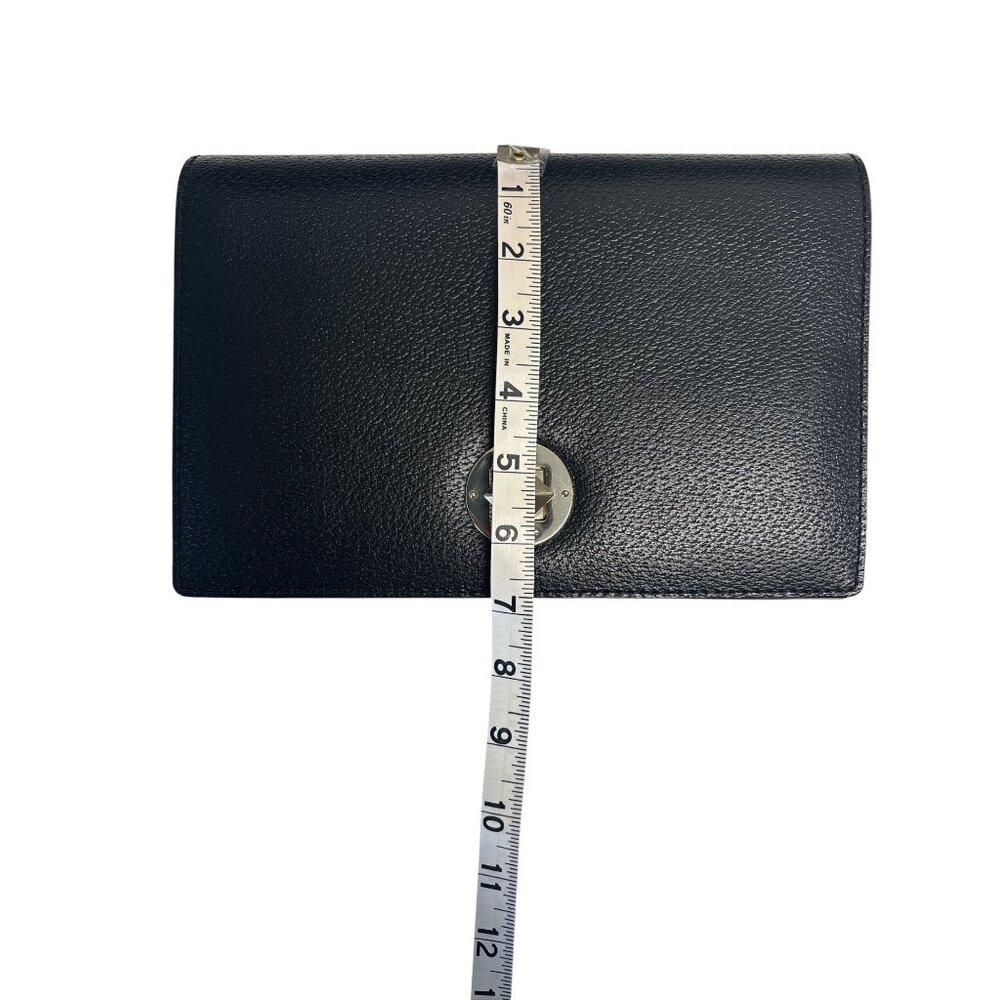 Kate Spade Black Leather Crossbody – Pyramid Stud Clasp, Minimalist Evening Bag - Picture 9 of 9